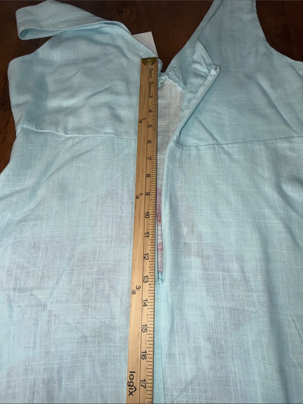 PAPER HEART Anthropologie V-Neck Light Blue Maxi Dress with Pink Floral Print - Picture 6 of 9